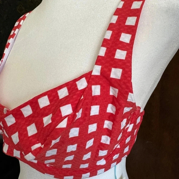 NWT Sea Level Swim Le Damier DD/E Underwire Bra - Orange Red Size US 6 - Picture 2 of 9